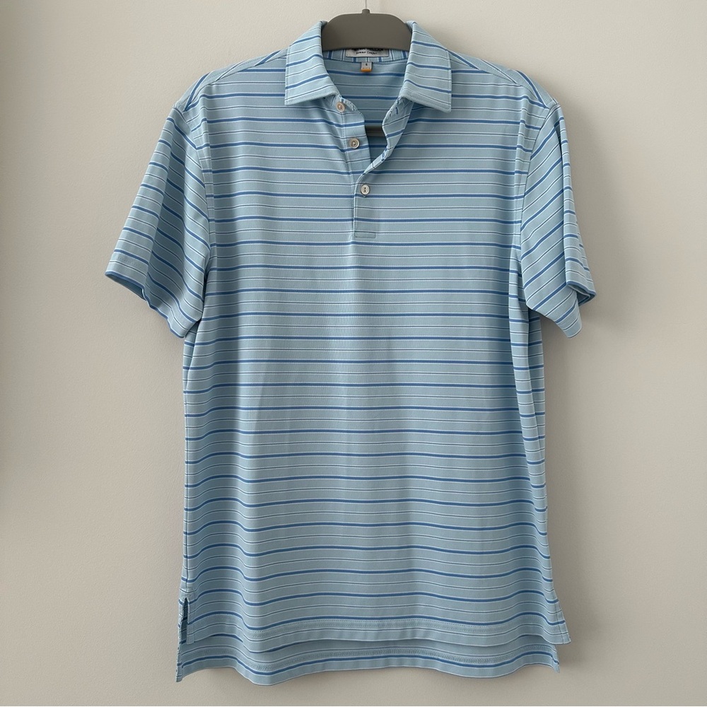 Peter Millar Blue Striped Polo Shirt
